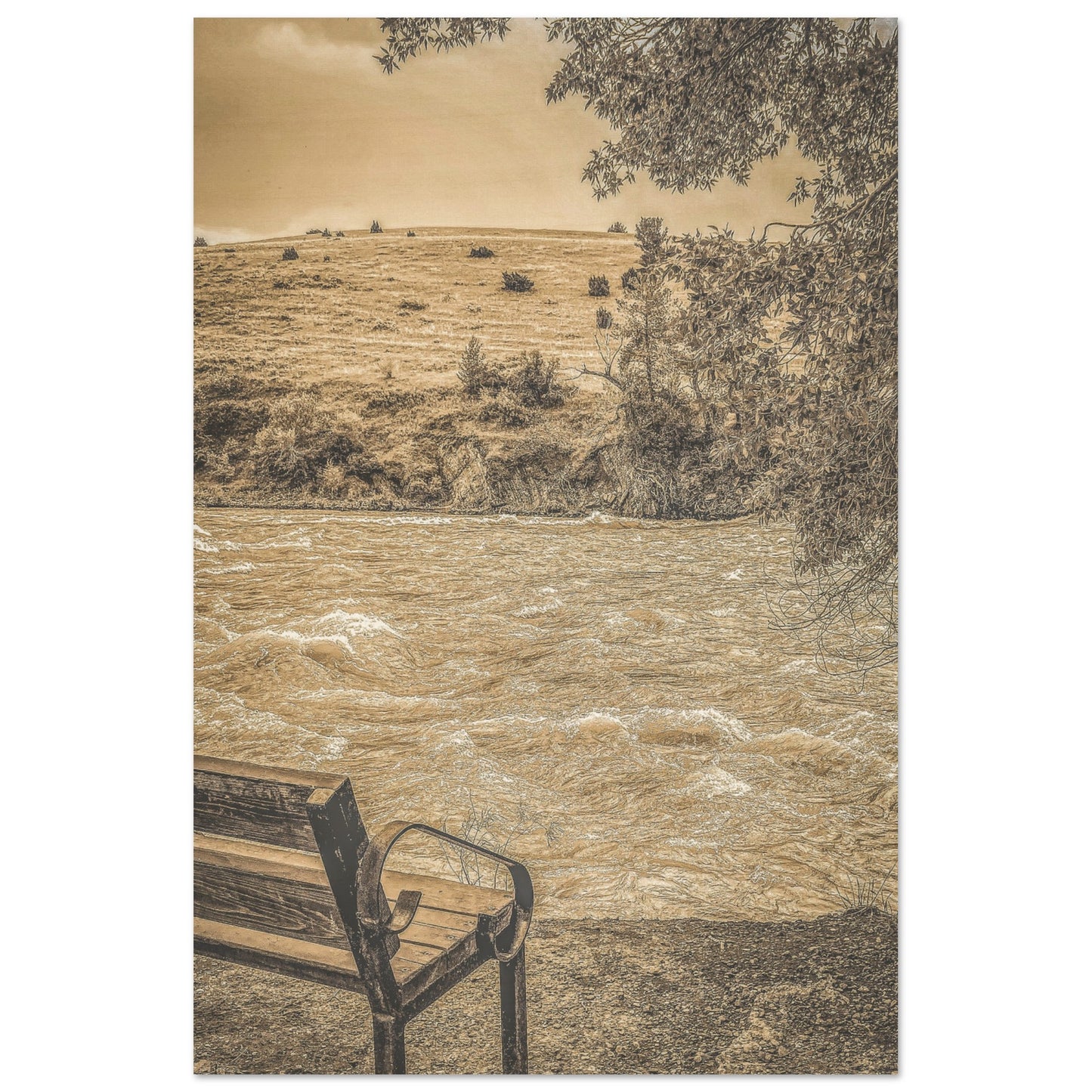 The Yellowstone River; Livingston, Montana I Wood Print Communitea Books James Bonner