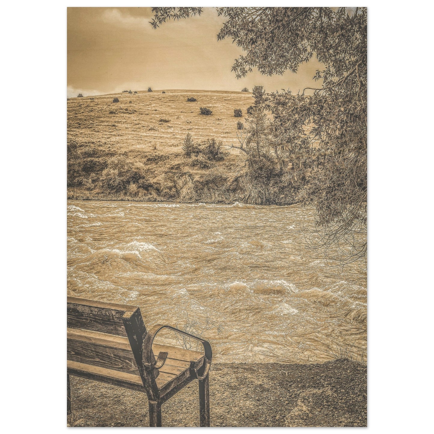 The Yellowstone River; Livingston, Montana I Wood Print Communitea Books James Bonner
