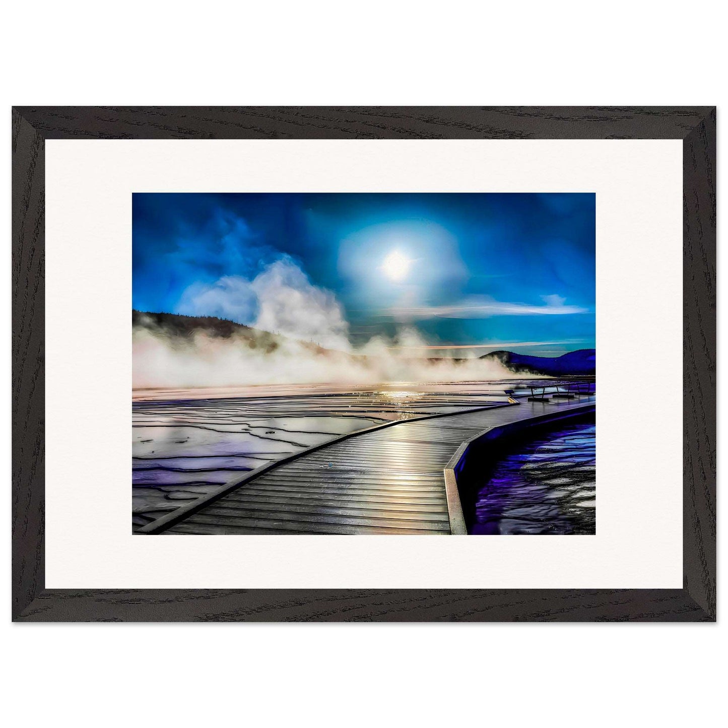 Grand Prismatic Spring; Yellowstone National Park, Wyoming Premium Wooden Framed Print Communitea Books James Bonner