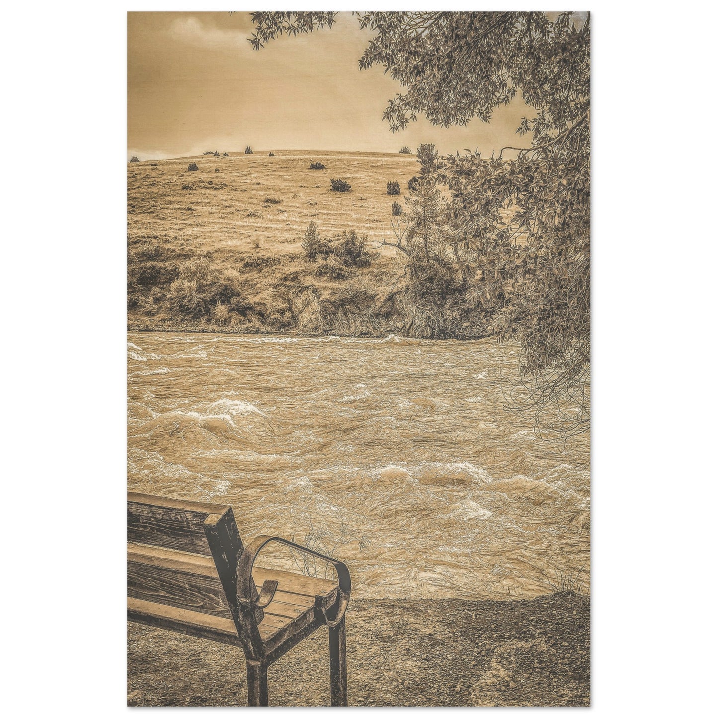The Yellowstone River; Livingston, Montana I Wood Print Communitea Books James Bonner