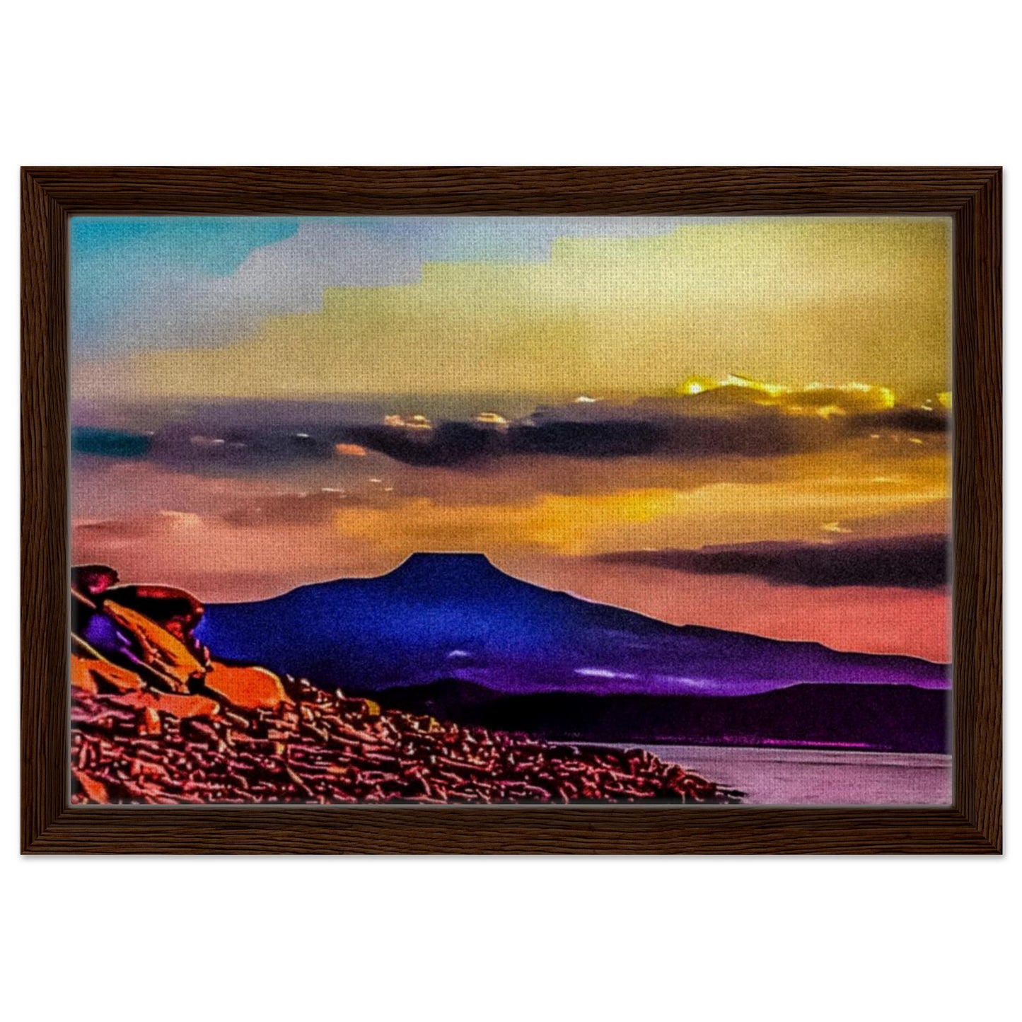 Abiquiu Lake & Cerro Pedernal; Abiquiu, New Mexico Canvas Framed Prints