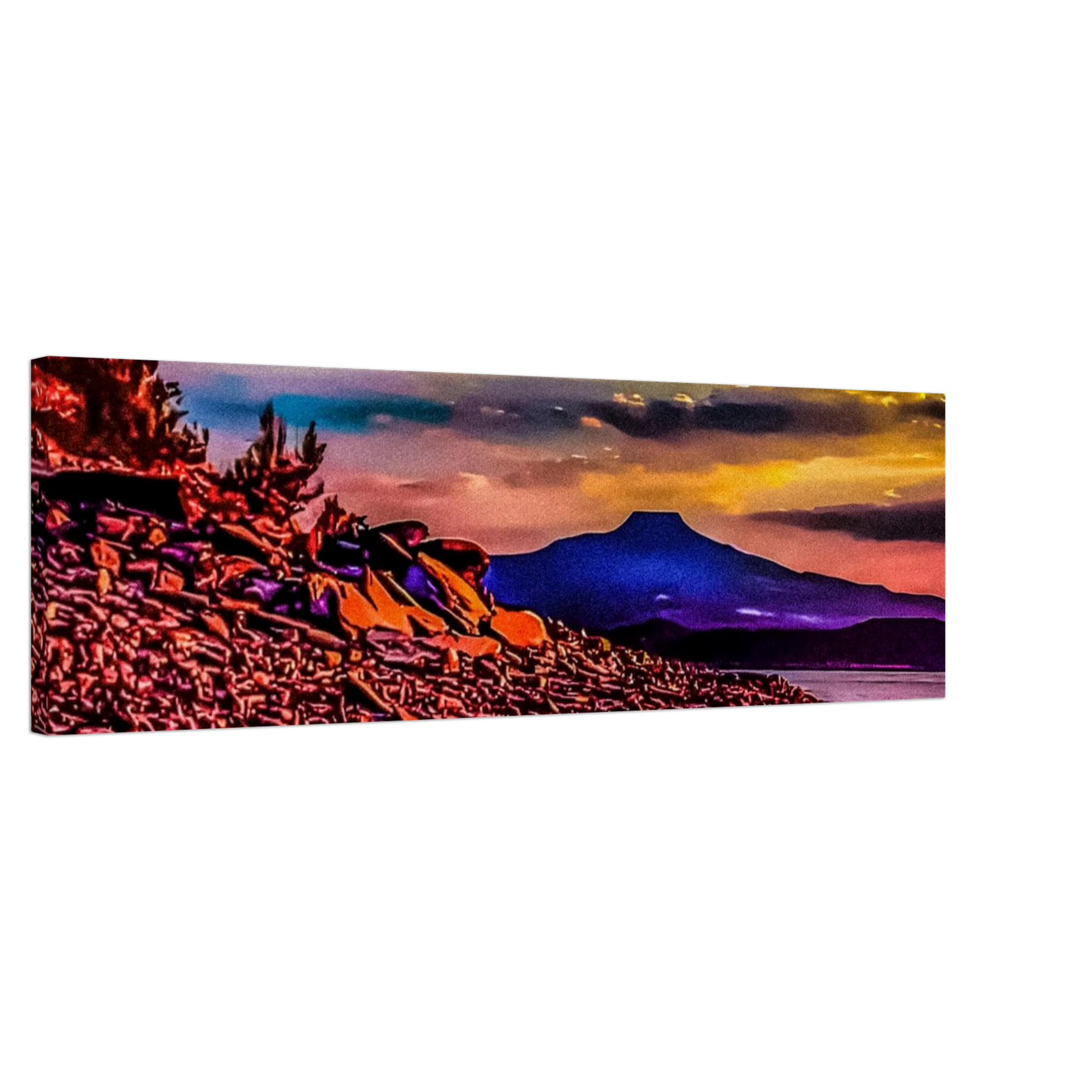 Abiquiu Lake & Cerro Pedernal; Abiquiu, New Mexico Canvas Wide Prints