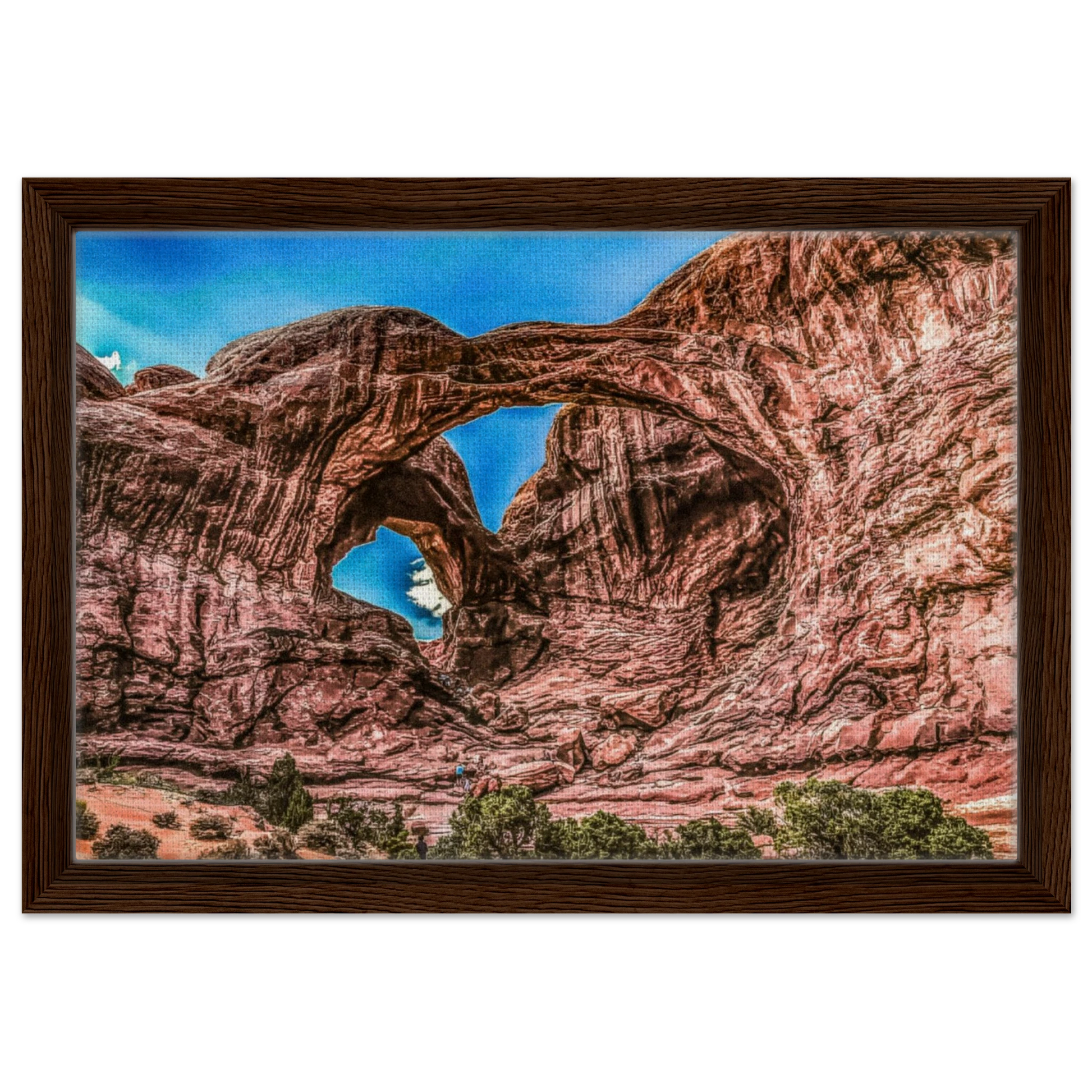 Double Arch; Arches National Park, Moab, Utah Framed Canvas Prints