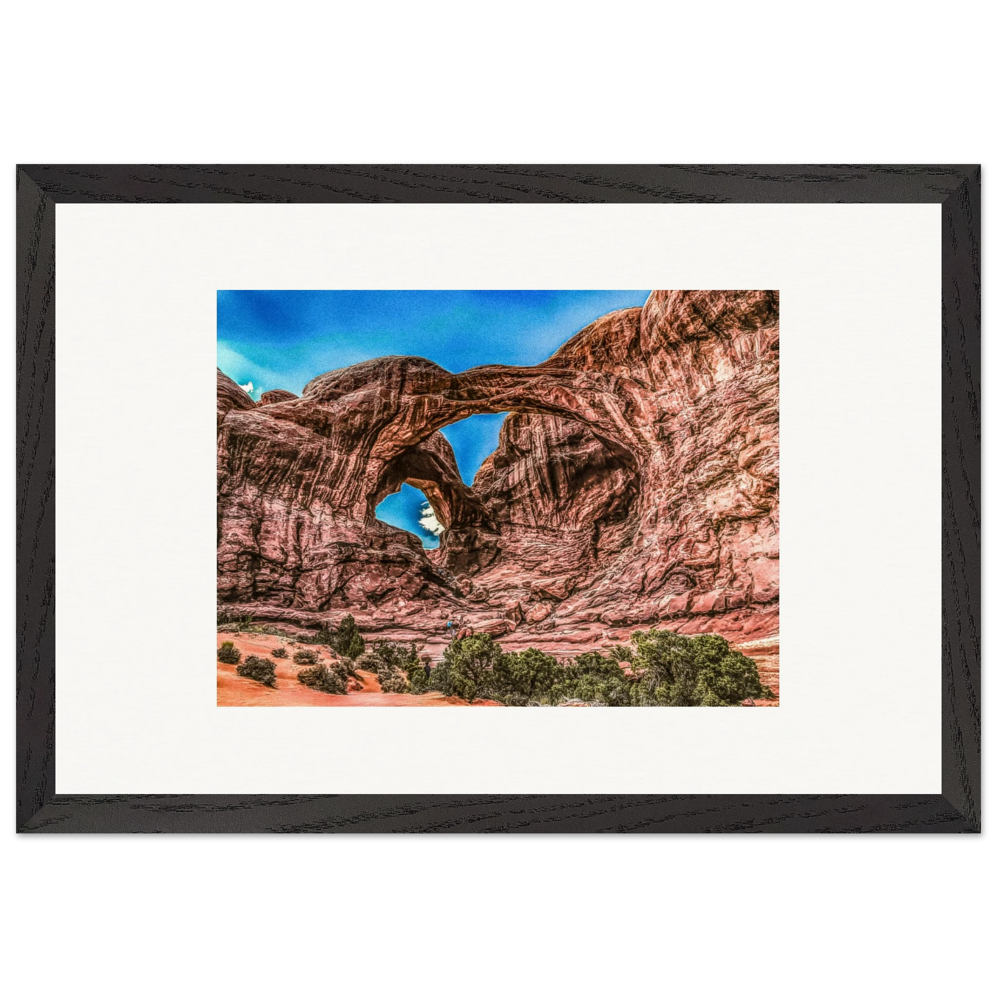 Double Arch; Arches National Park, Moab, Utah Wooden Framed Prints