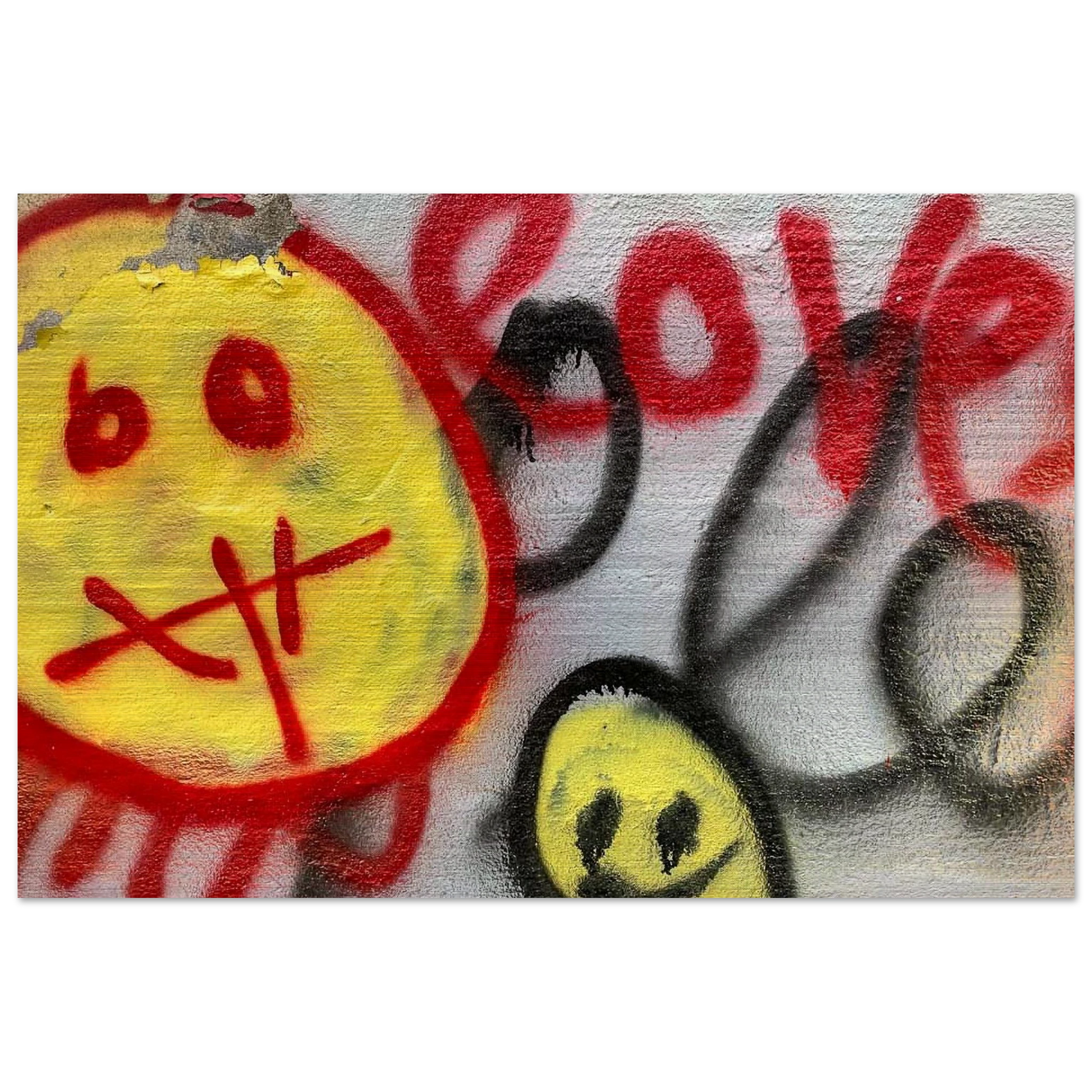 Graffiti 'Love;' Livingston, Montana Brushed Aluminum Prints