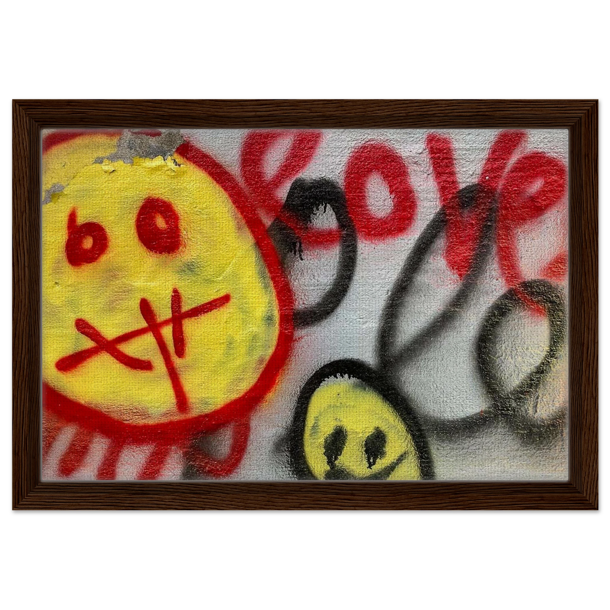 Graffiti 'Love;' Livingston, Montana Framed Canvas Prints