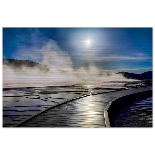 Grand Prismatic Spring; Yellowstone National Park, Wyoming Brushed Aluminum Print Communitea Books James Bonner
