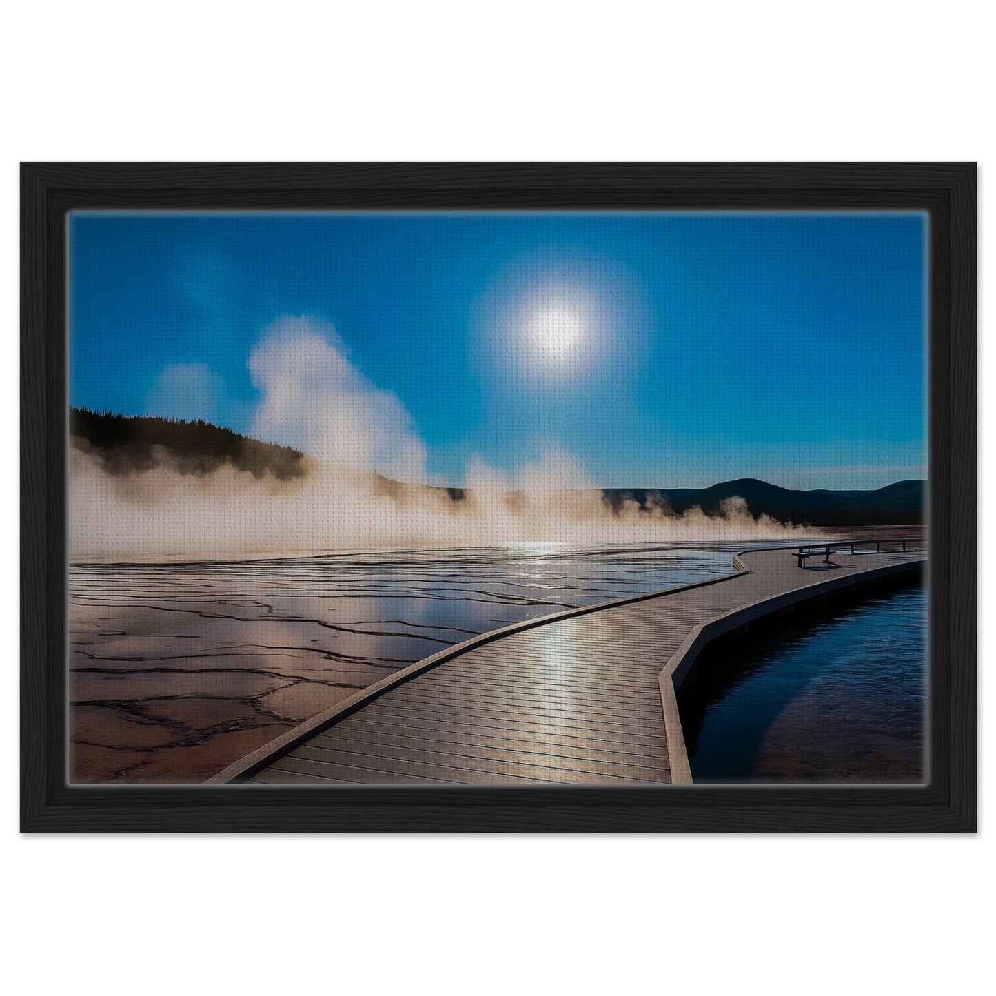 Grand Prismatic Spring; Yellowstone National Park, Wyoming Framed Canvas Prints