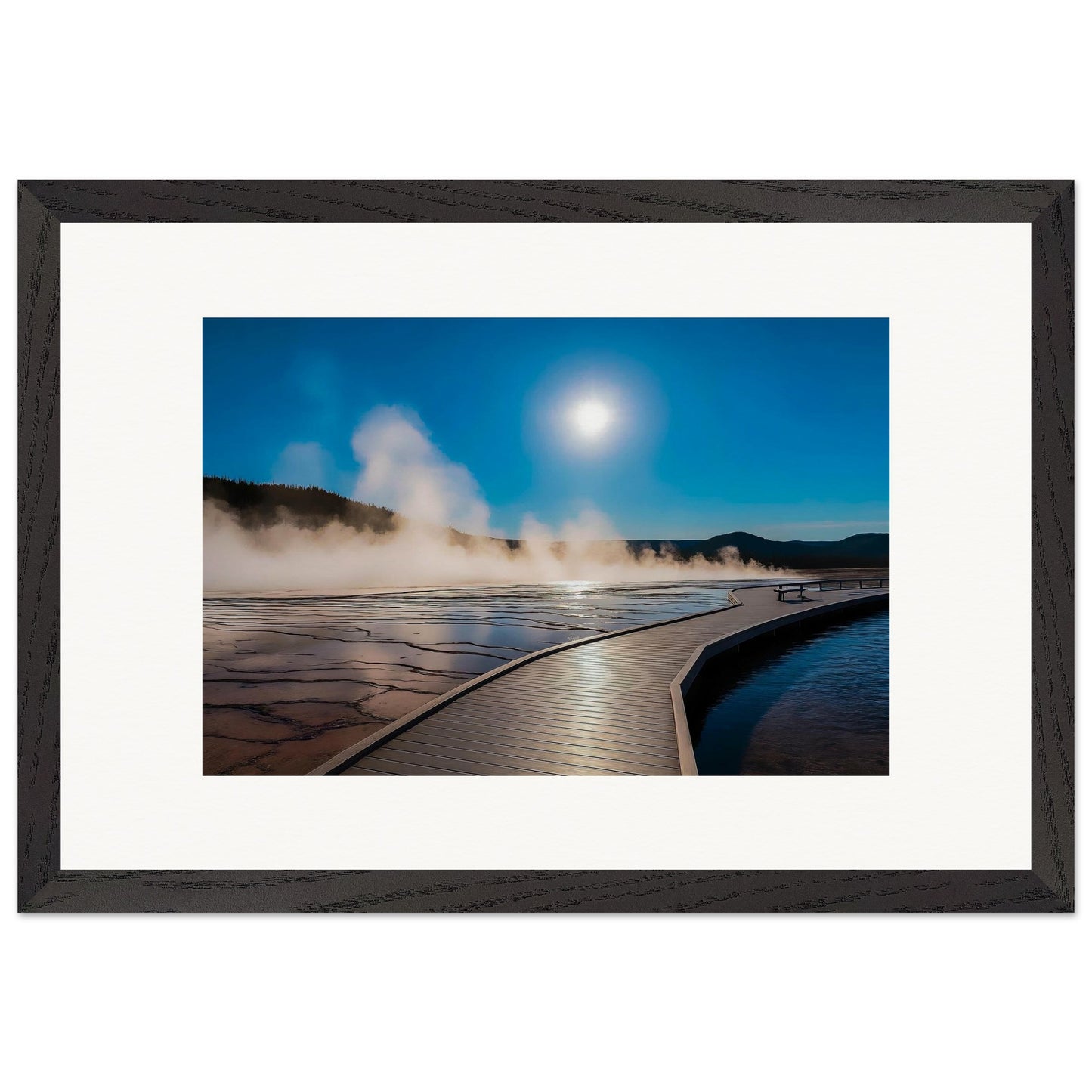 Grand Prismatic Spring; Yellowstone National Park, Wyoming Wooden Framed Prints