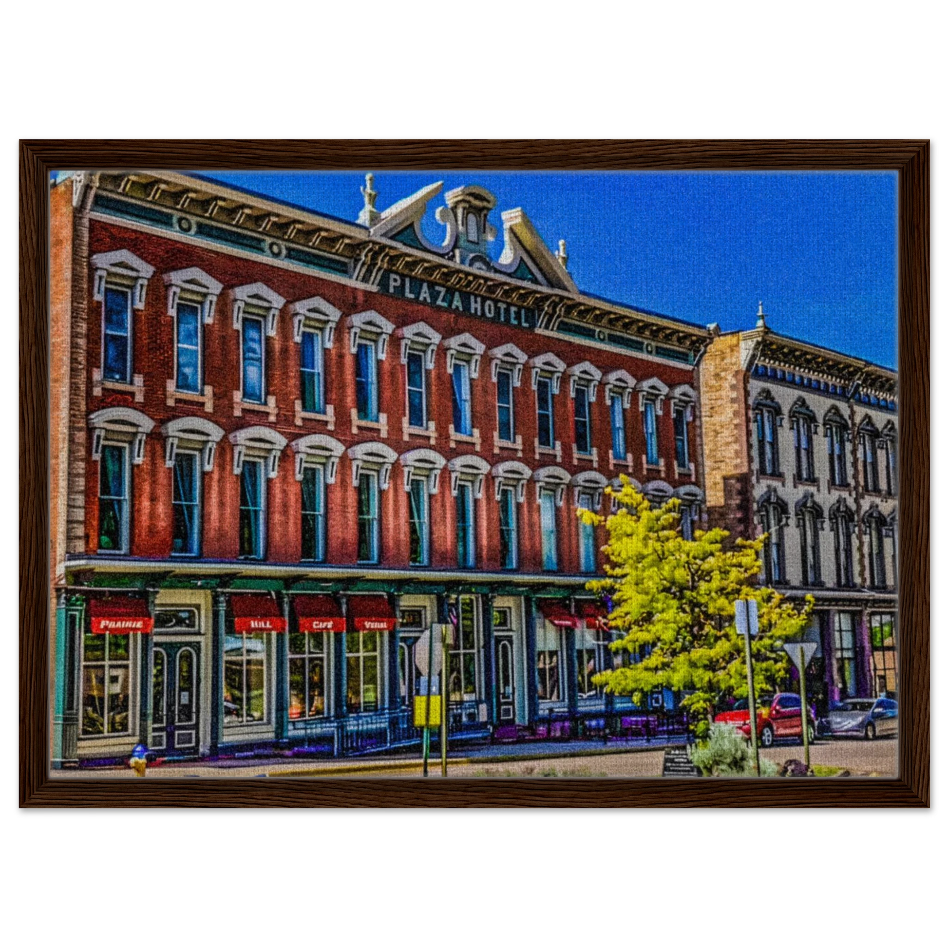 Historic Plaza Hotel; Las Vegas, New Mexico Framed Canvas Prints