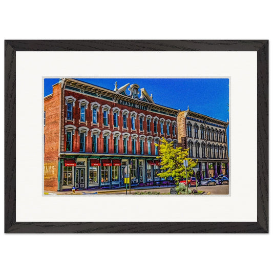 Historic Plaza Hotel; Las Vegas, New Mexico Wooden Framed Prints