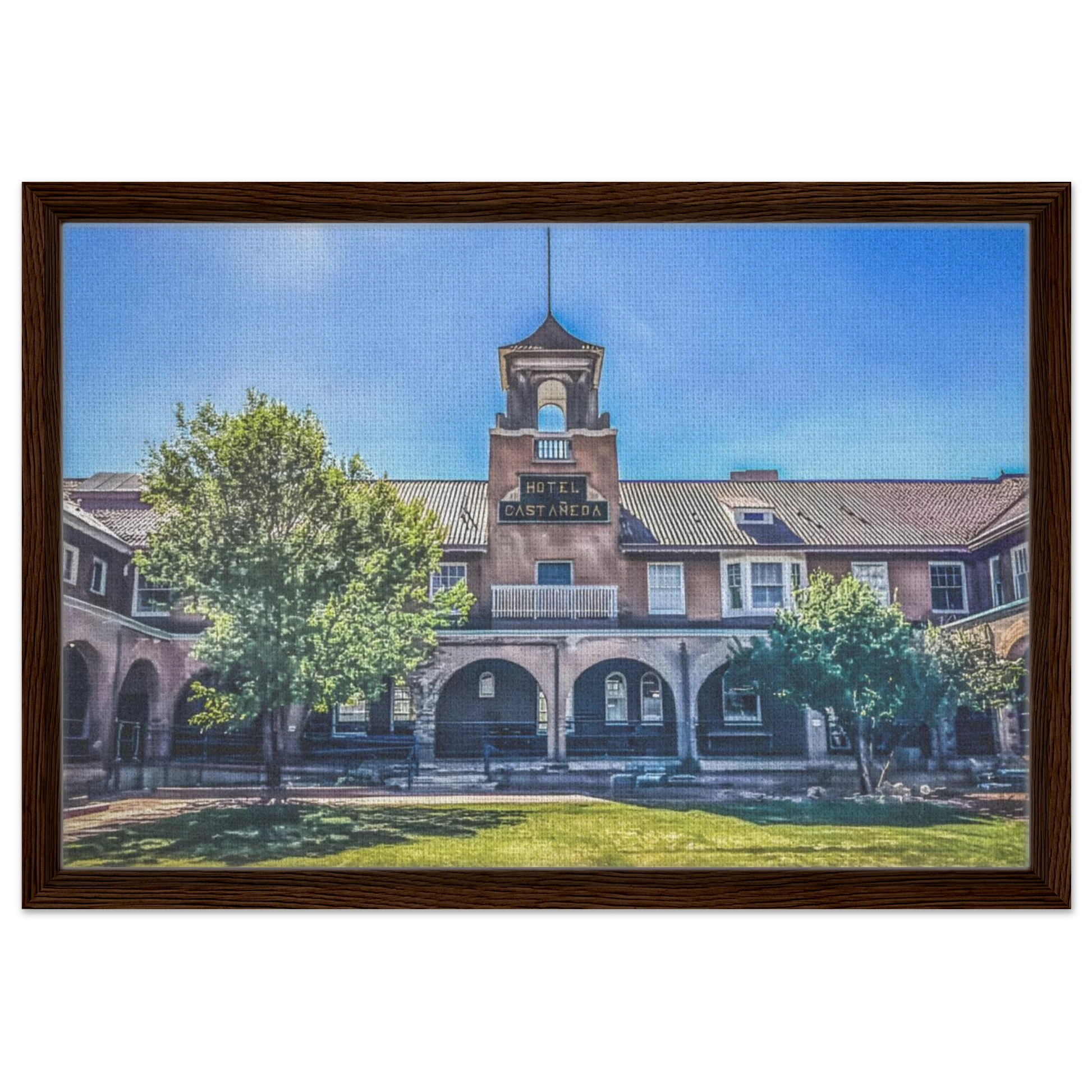 Hotel Castaneda; Las Vegas, New Mexico Framed Canvas Prints