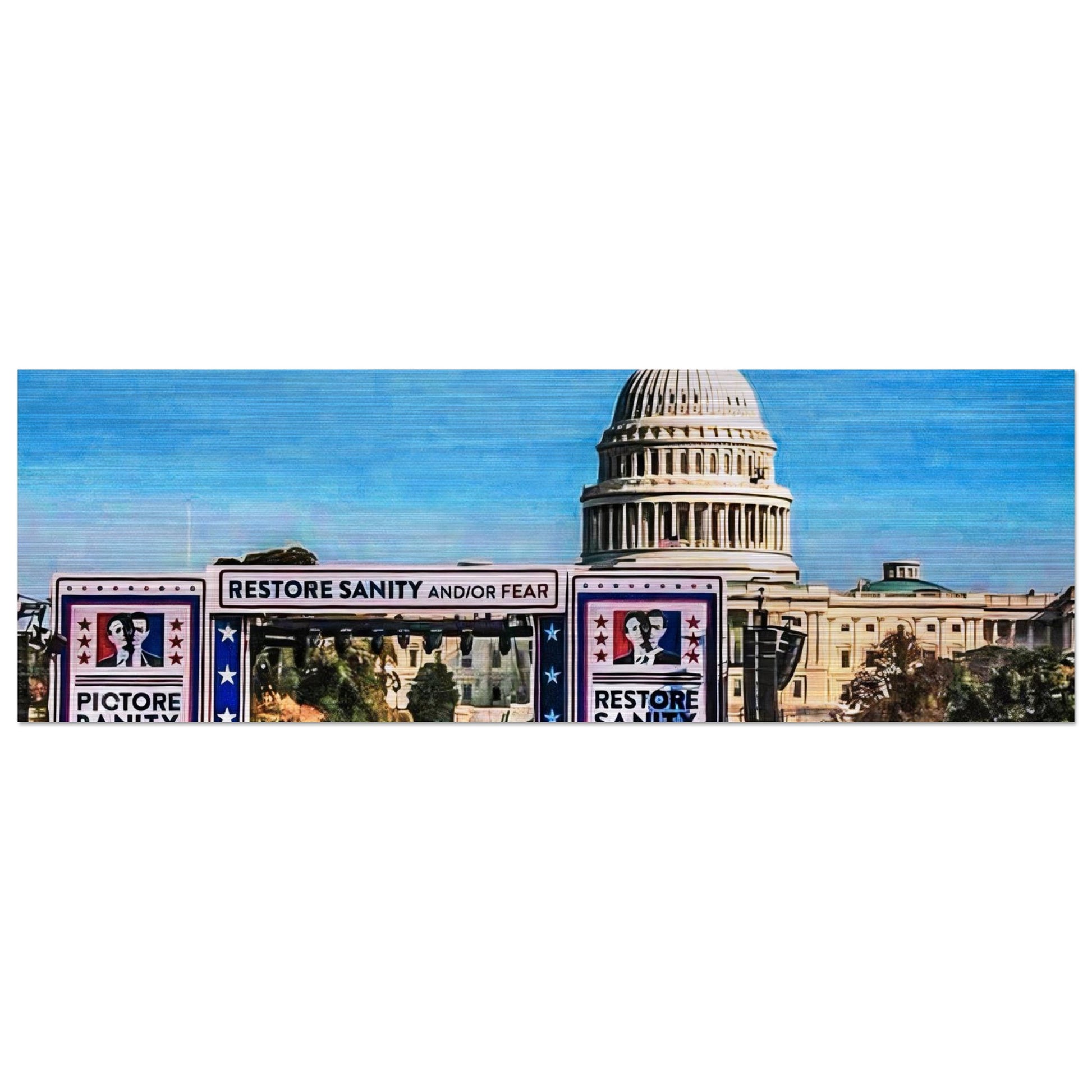 Jon Stewart's "Rally to Restore Sanity;" Washington D.C. Brushed Aluminum Wide Prints
