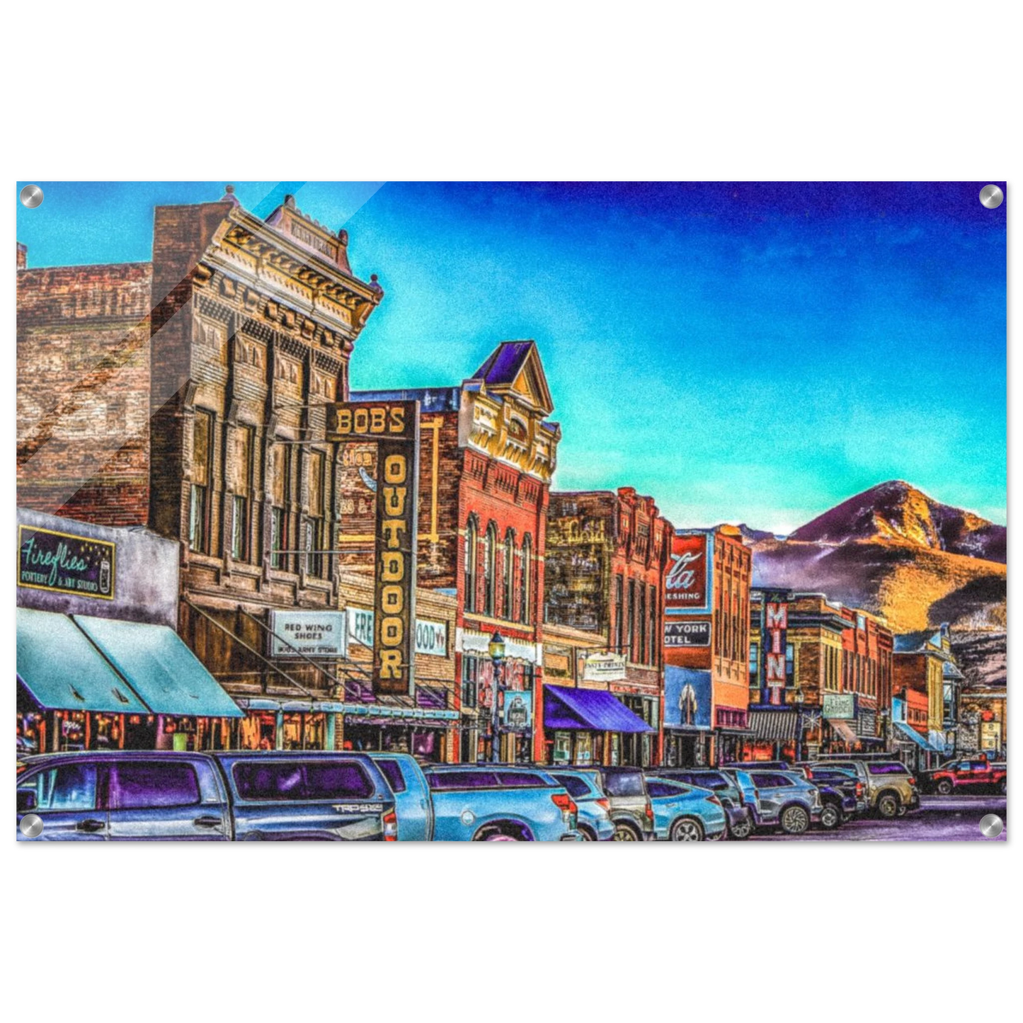 Main Street Livingston Montana Art Acrylic
