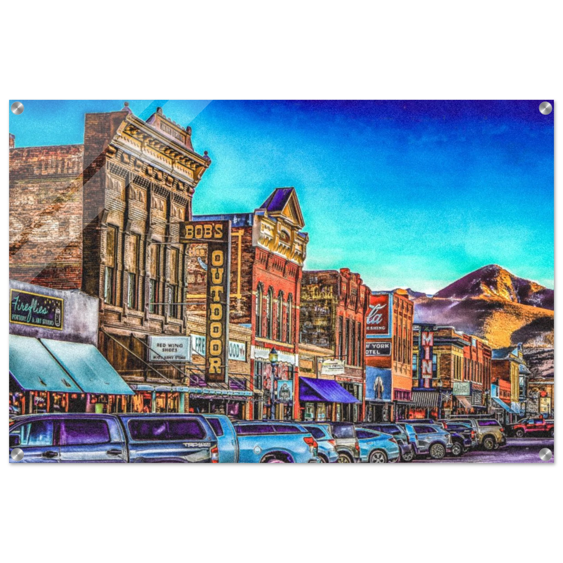 Main Street Livingston Montana Art Acrylic