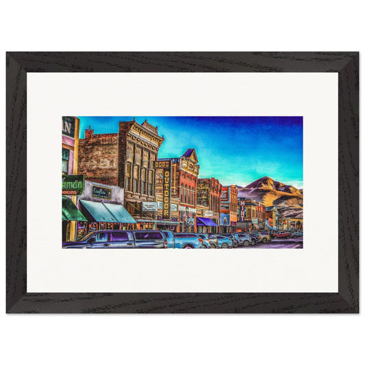 Main Street Livingston Montana Art Wooden Framed Print