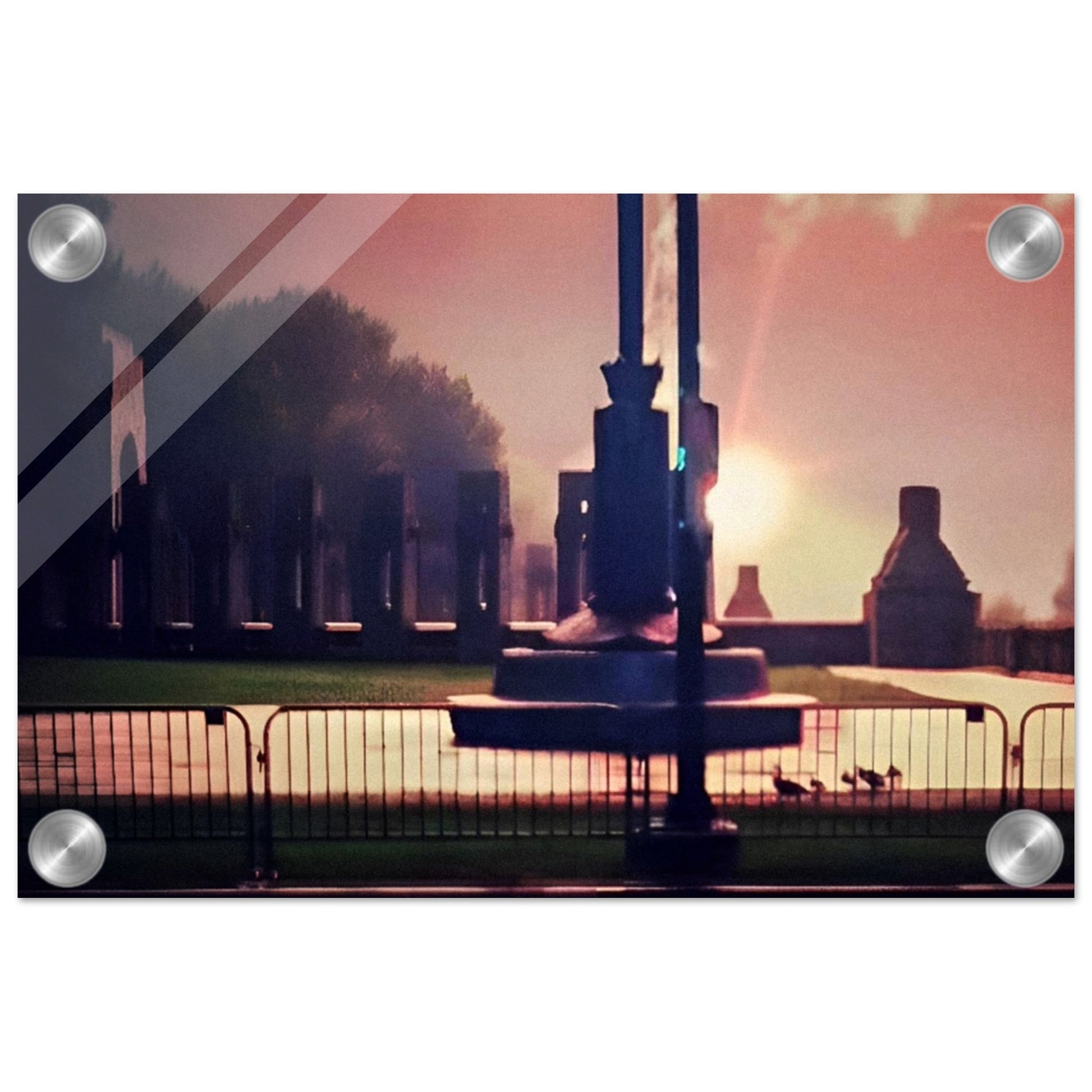 Memorial Silhouette; WWII Memorial July 4th, Washington D.C. Acrylic Prints