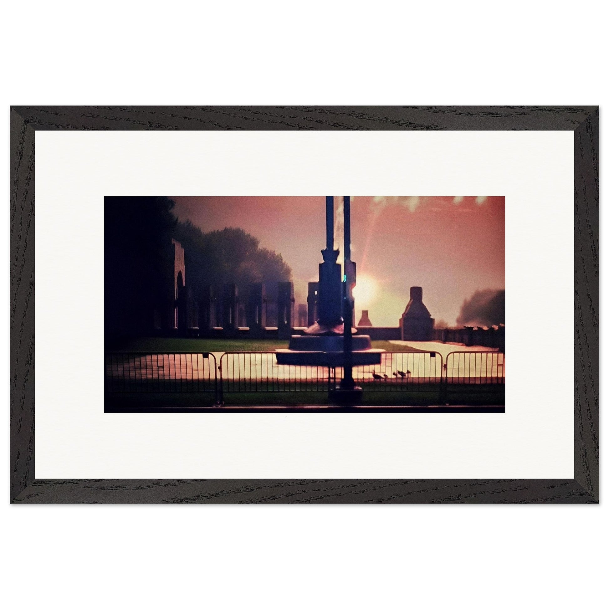 Memorial Silhouette; WWII Memorial July 4th, Washington D.C. Wooden Framed Prints