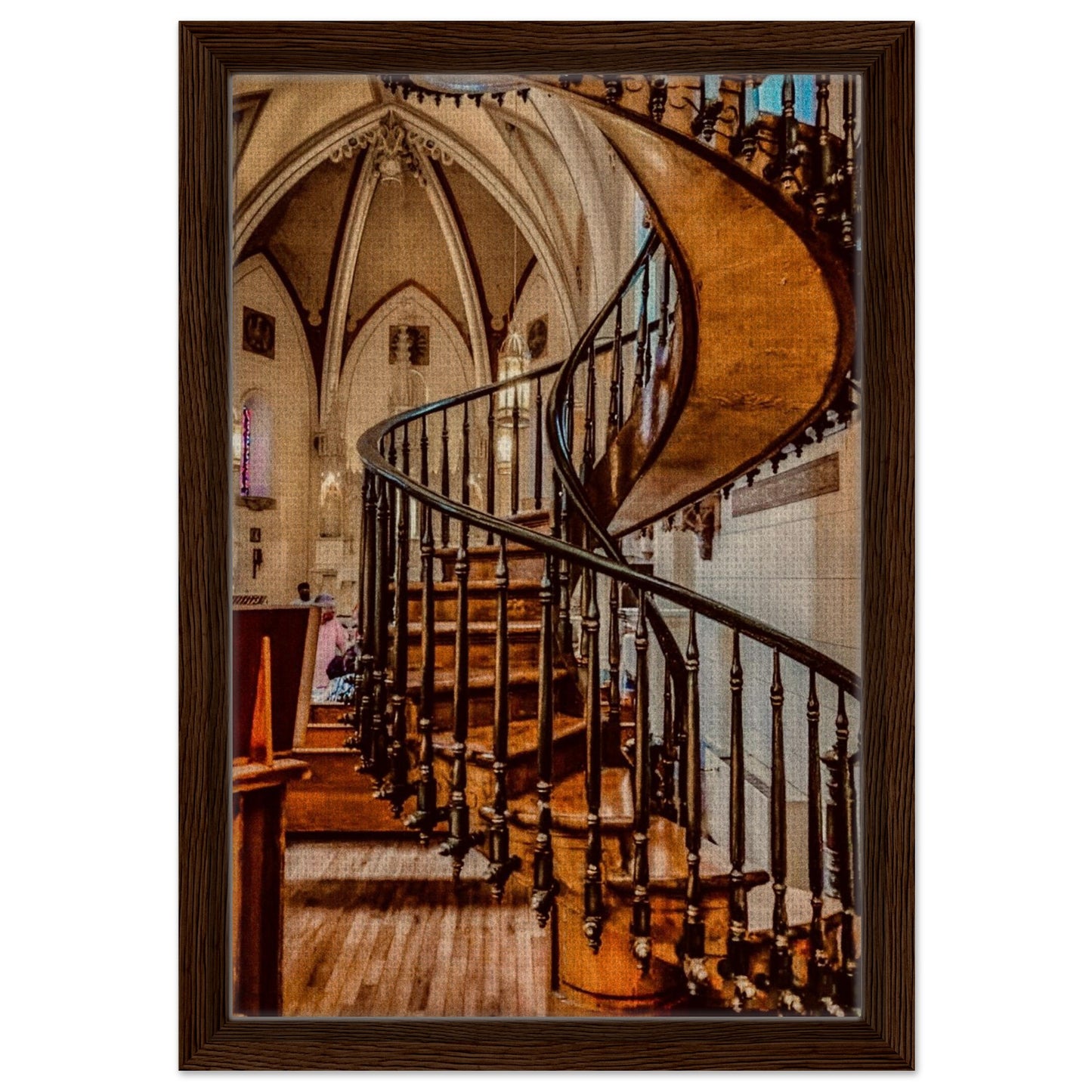 Miraculous; Loretto Chapel Staircase, Santa Fe, New Mexico Framed Canvas Prints