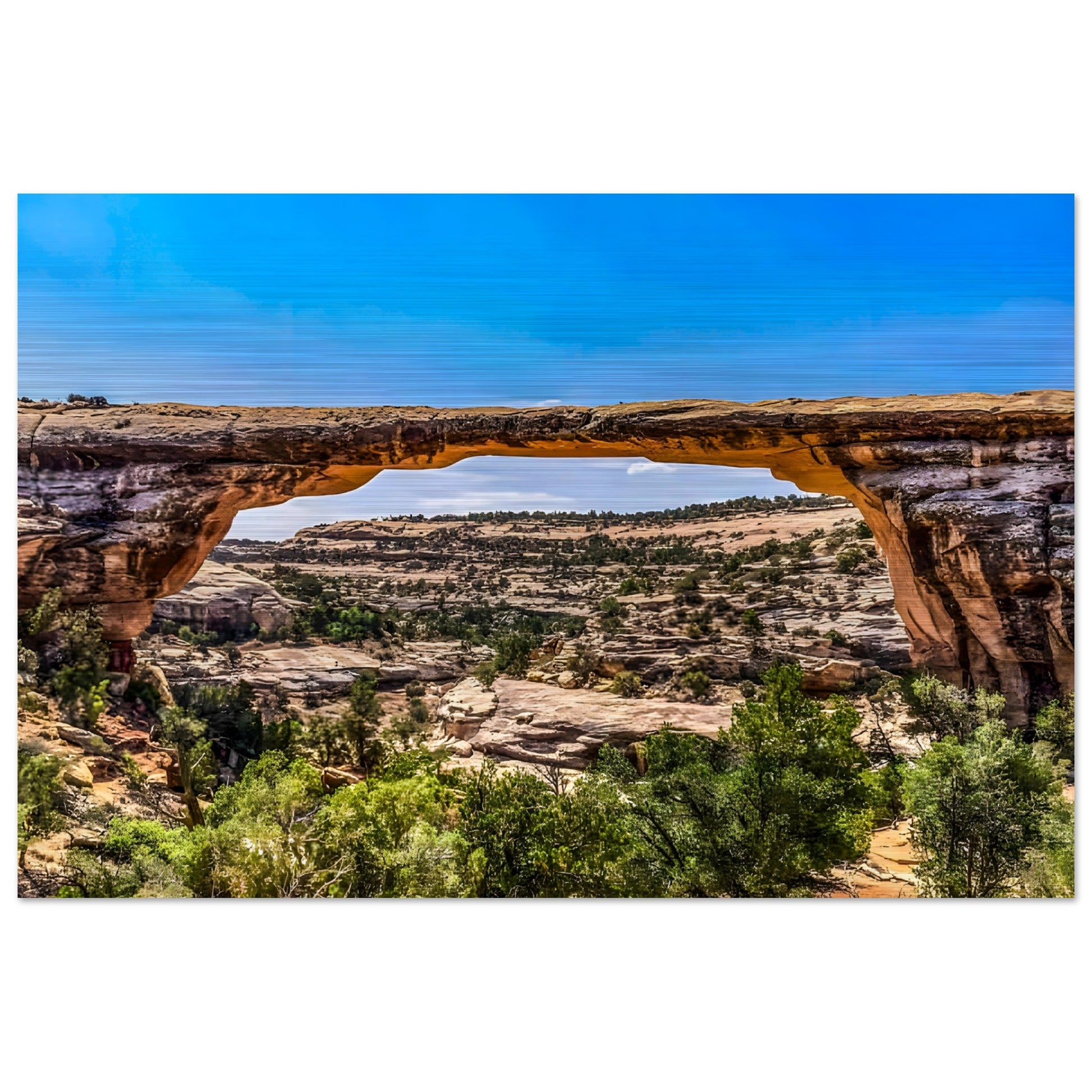 Owachomo Bridge; Natural Bridges National Monument, Utah Brushed Aluminum Prints