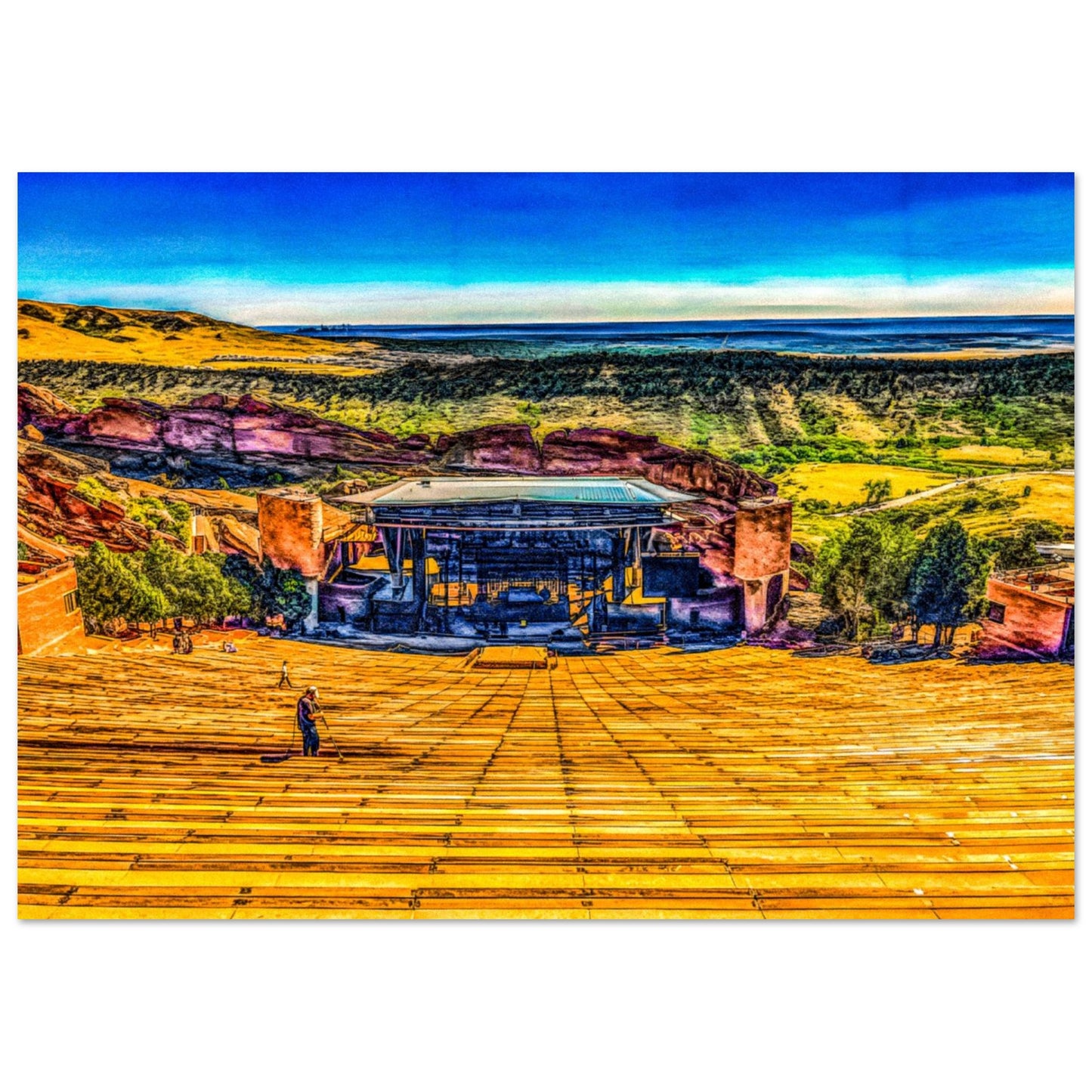 Red Rocks Amphitheatre; Morrison, Colorado Wood Prints
