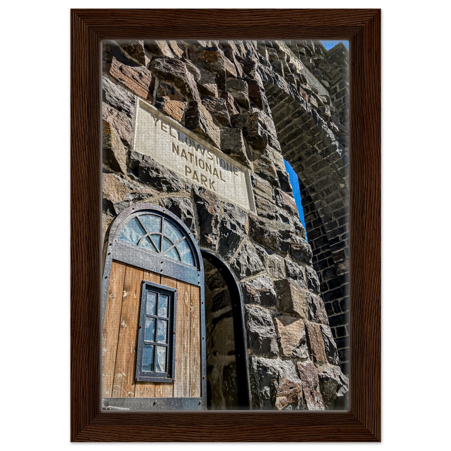 Roosevelt Arch #2; Yellowstone National Park, Montana Framed Canvas Prints