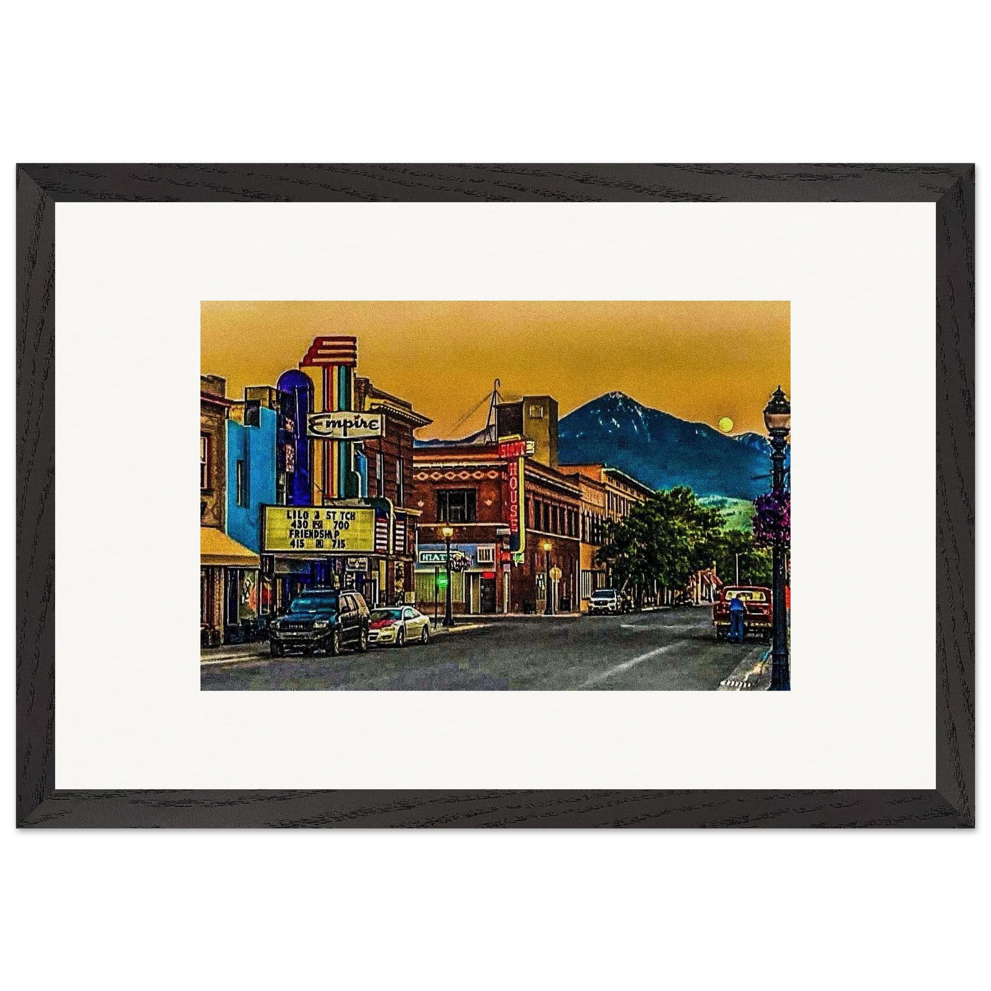 Second Street Dusk; Livingston, Montana Wooden Framed Prints