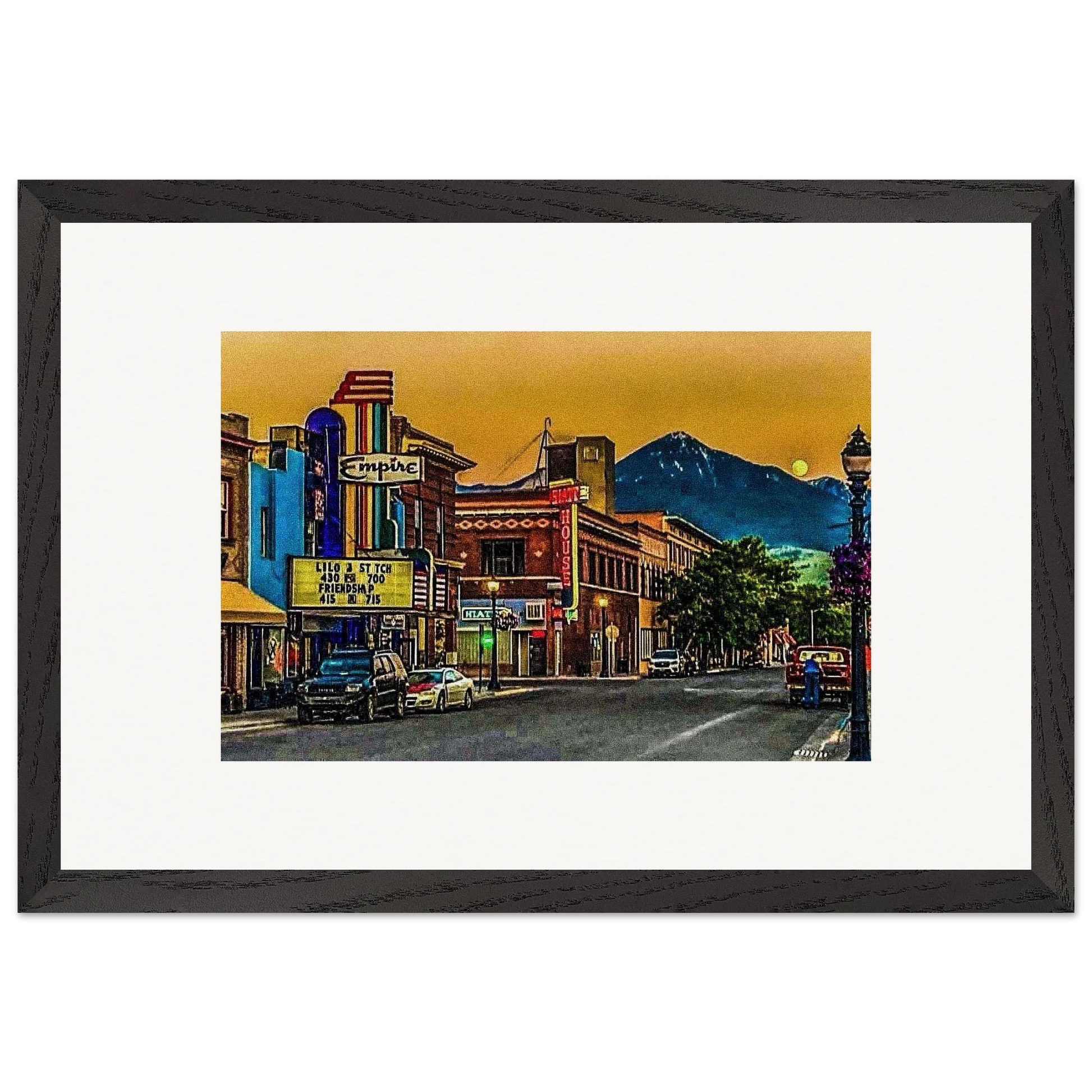 Second Street Dusk; Livingston, Montana Wooden Framed Prints