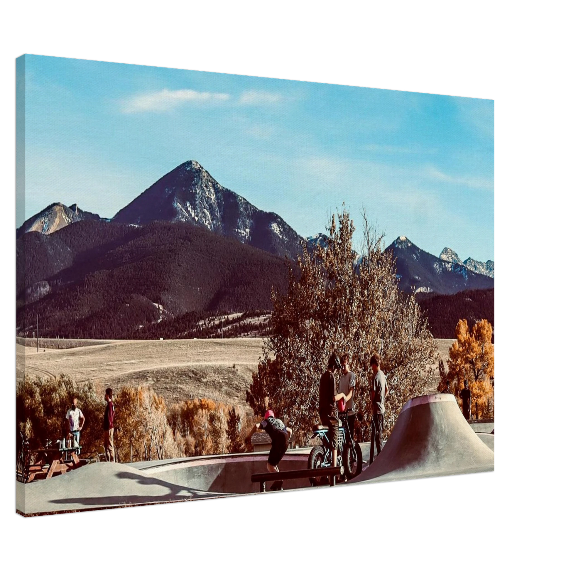 Skate Park & Mountains; Livingston, Montana Canvas Prints