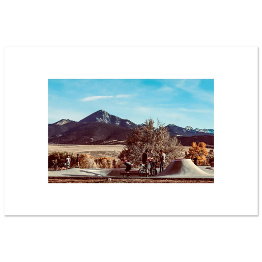 Skate Park & Mountains; Livingston, Montana Fine Art Prints
