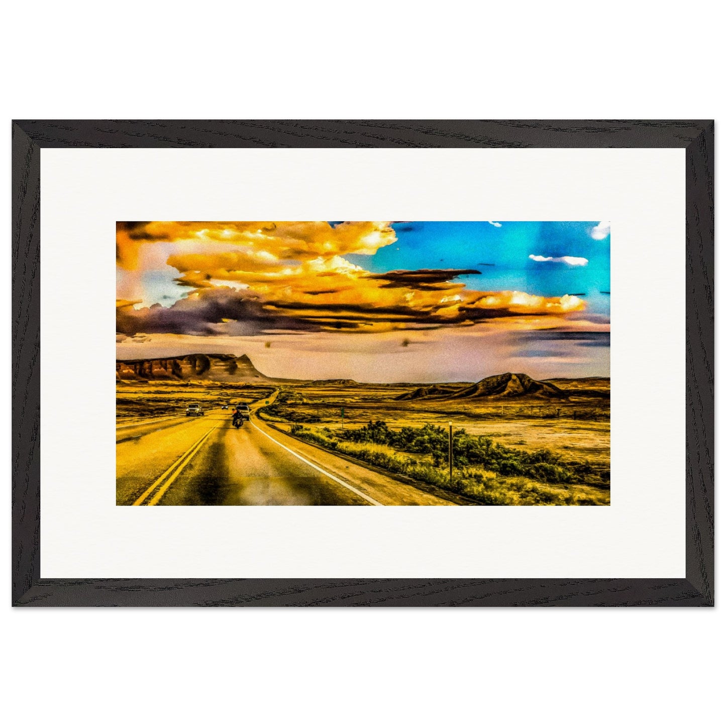 Sundown; HWY 191, Utah Wooden Framed Prints