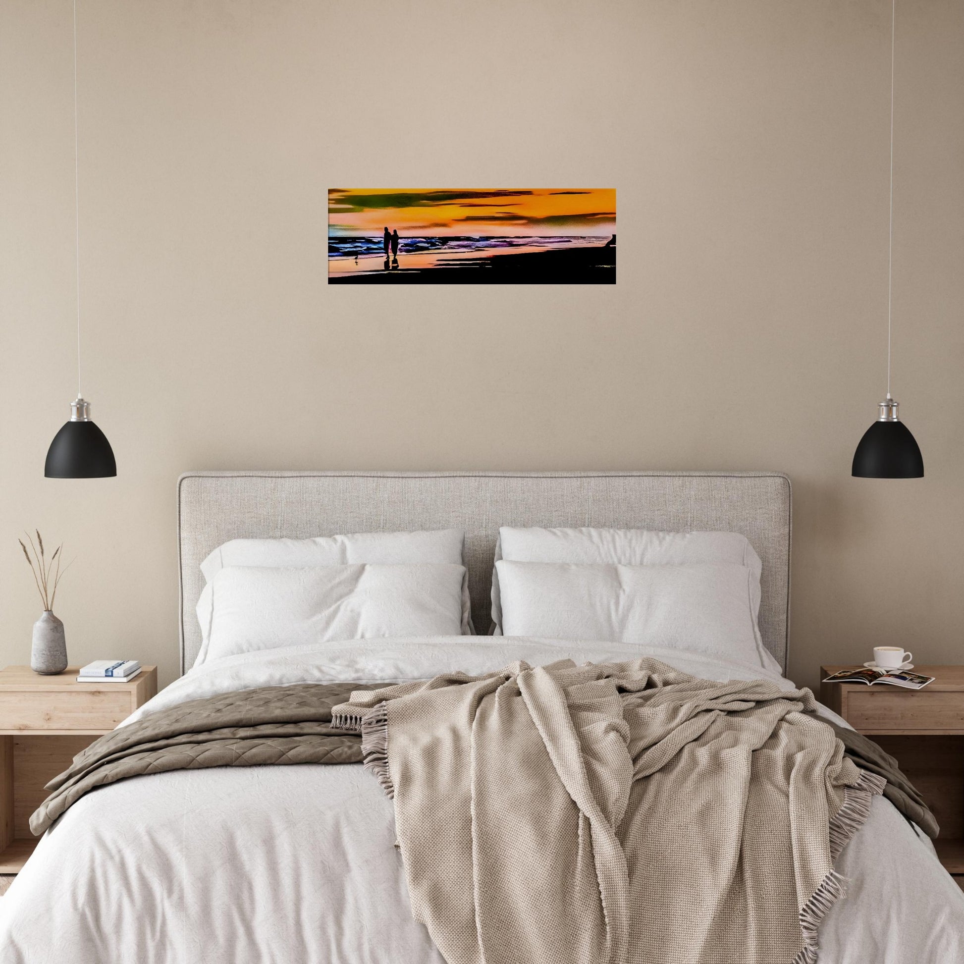 Sunset Walk; Port Aransas, Texas Prints Wall Display