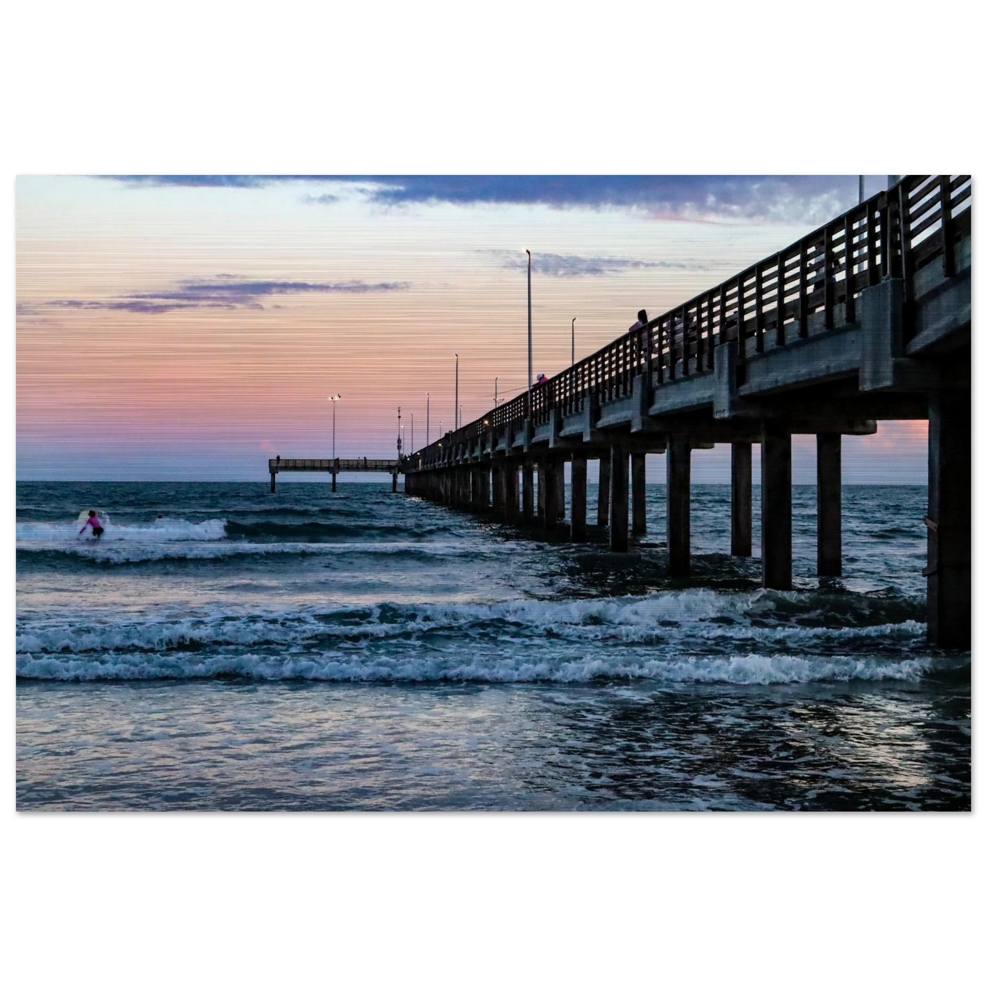 The Break; Port Aransas, Texas Brushed Aluminum Prints 
