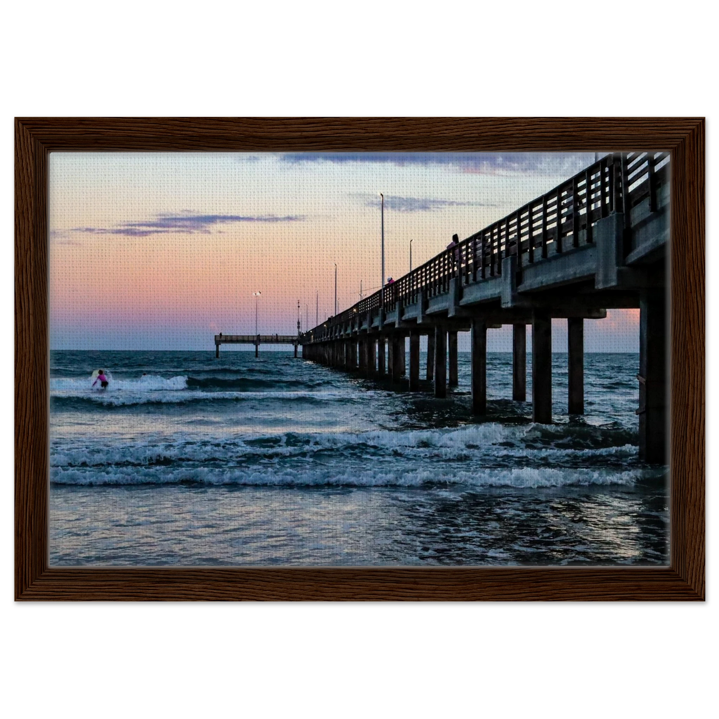 The Break; Port Aransas, Texas Framed Canvas Prints