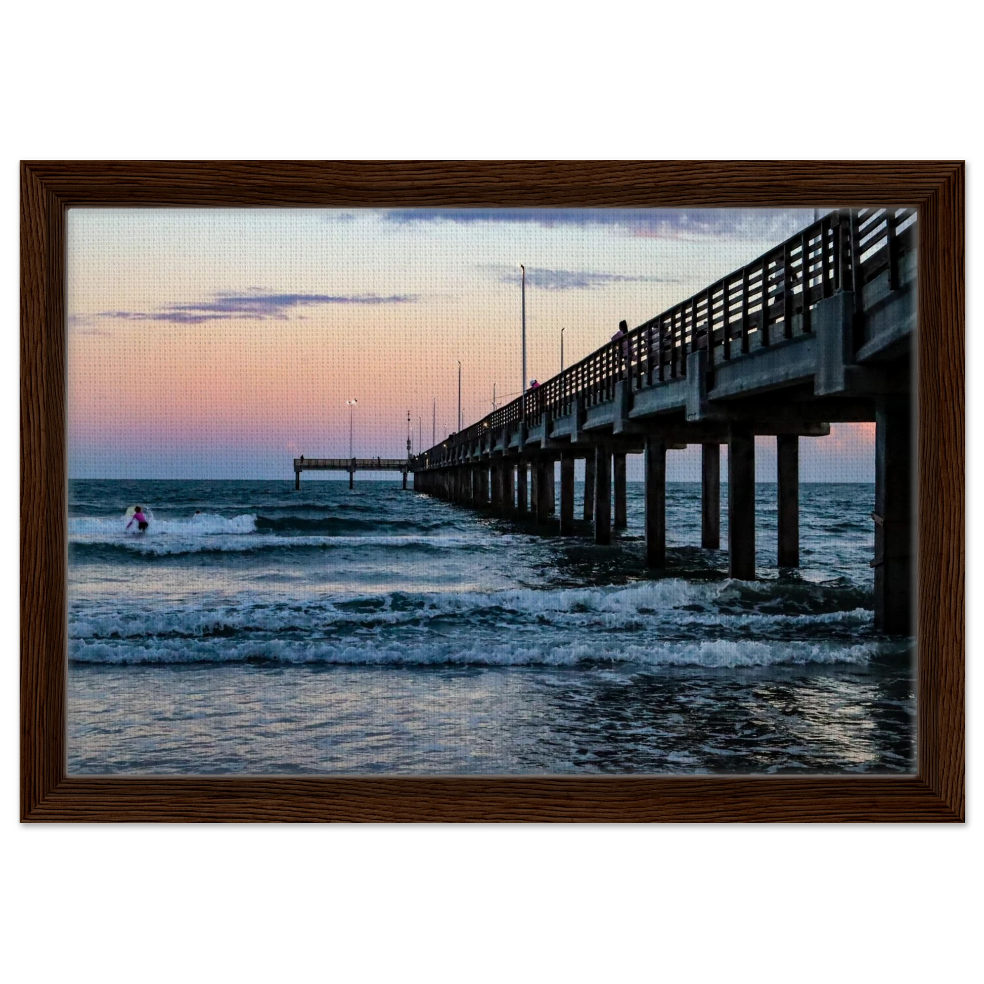 The Break; Port Aransas, Texas Framed Canvas Prints