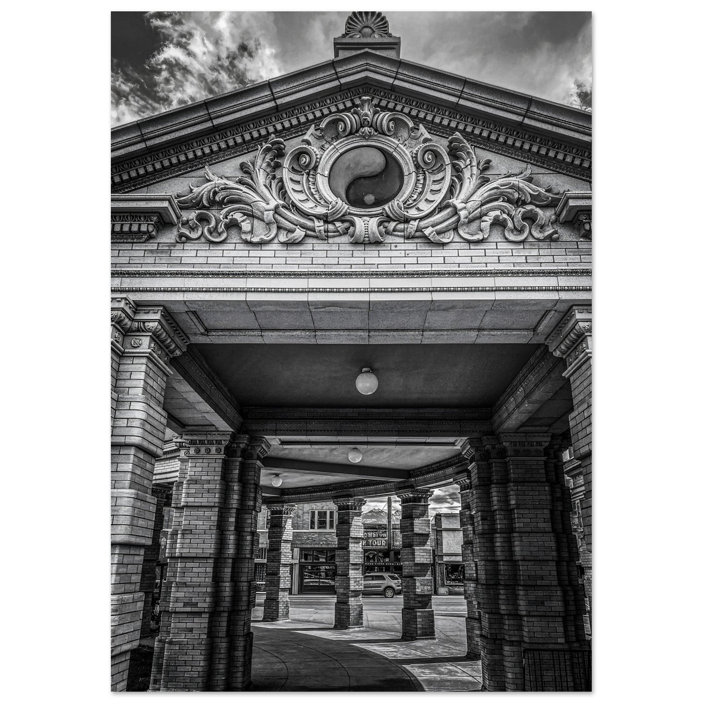 The Depot; Livingston, Montana Black & White Premium Matte Poster Communitea Books James Bonner