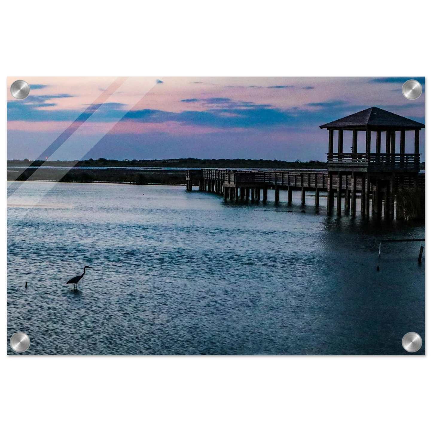 The Heron's Sunset; Port Aransas, Texas Acrylic Prints